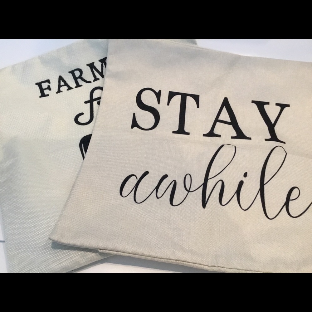 2 Meekio Throw Pillow Covers Farmhouse Style